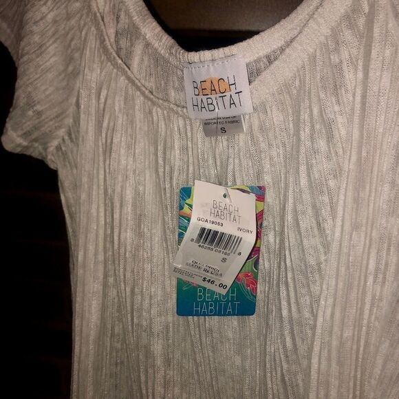NWT Beach Habitat Ivory Top - Sz S - Picture 6 of 7